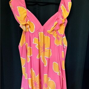 Altar'd State Pink and Yellow Floral Dress